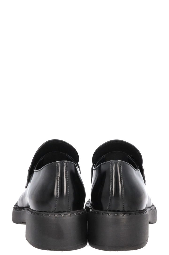 PRADA Logo Triangle Loafers Black