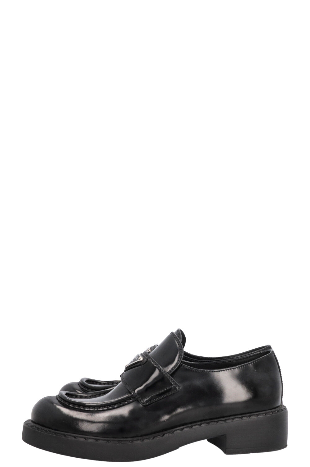 PRADA Logo Triangle Loafers Black