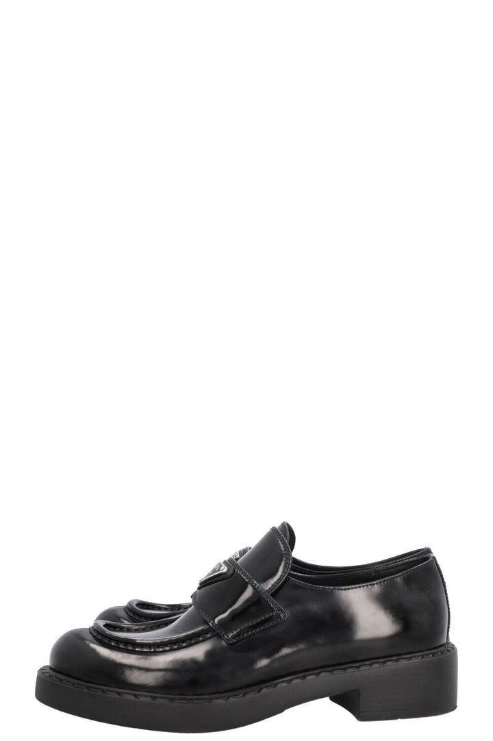 PRADA Logo Triangle Loafers Black