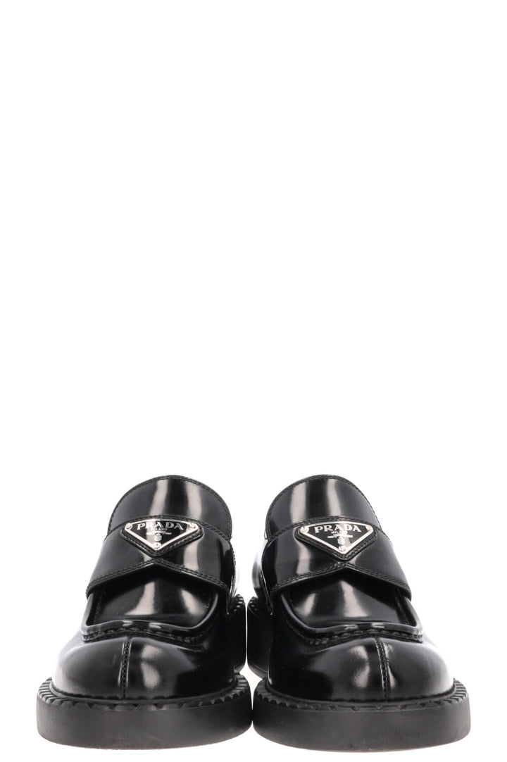 PRADA Logo Triangle Loafers Black