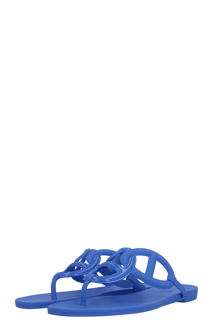 HERMÈS Egerie Rubber Flats Blue