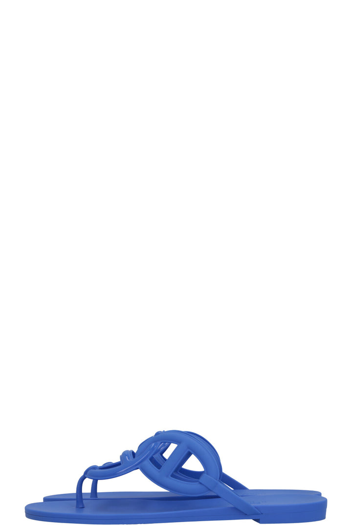 HERMÈS Egerie Rubber Flats Blue