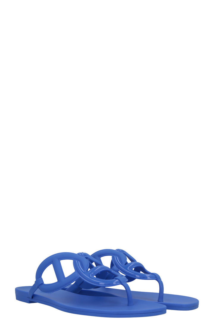 HERMÈS Egerie Rubber Flats Blue