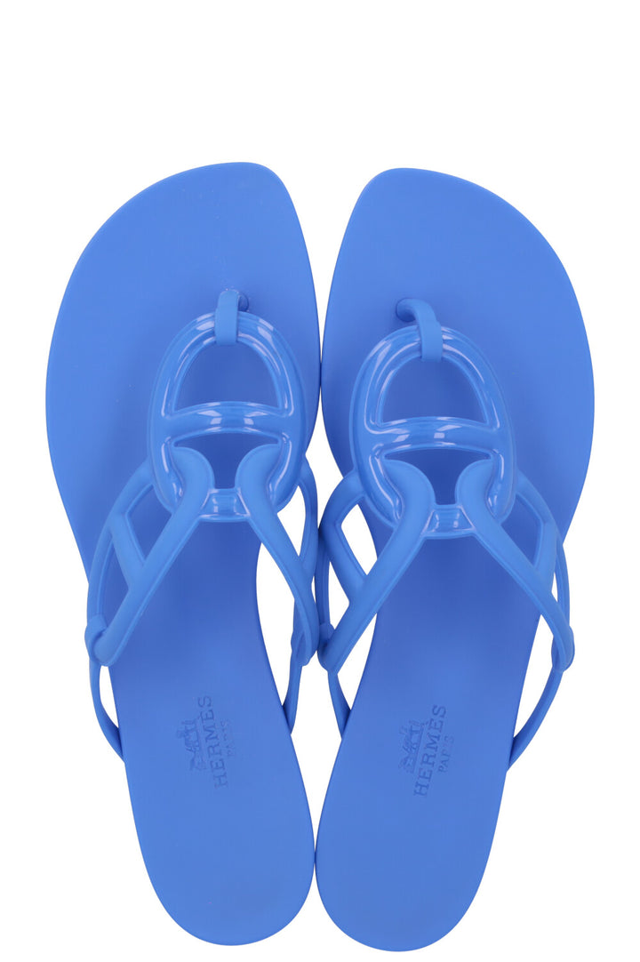 HERMÈS Egerie Rubber Flats Blue