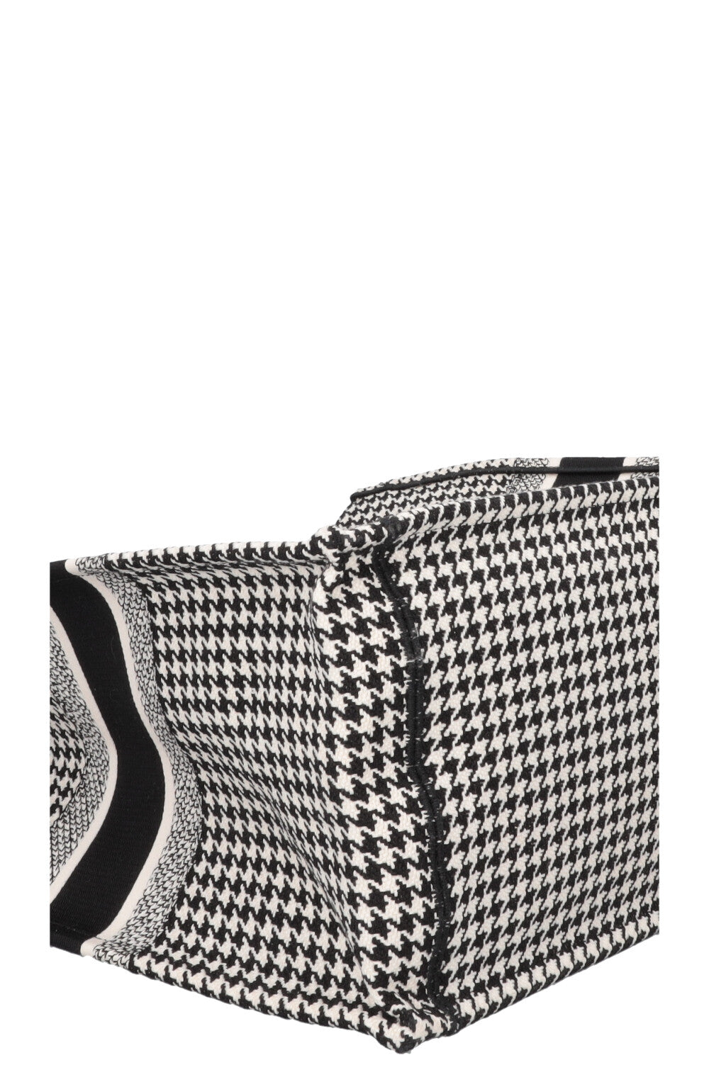 CHRISTIAN DIOR Houndstooth Large Book Tote Canvas Black White
