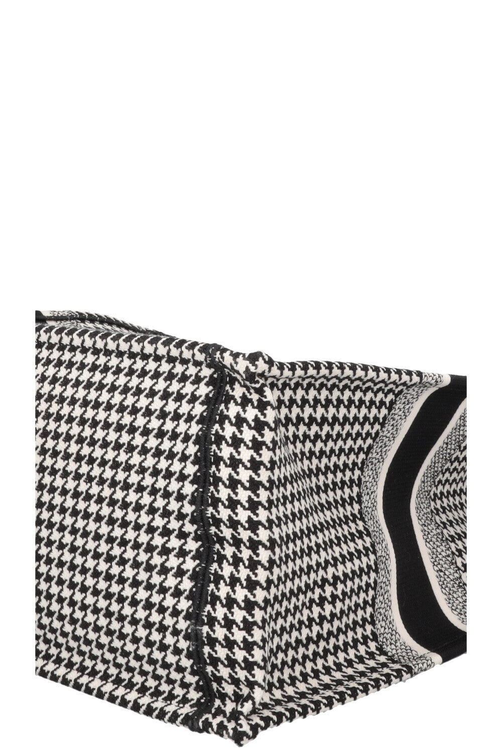 CHRISTIAN DIOR Houndstooth Large Book Tote Canvas Black White