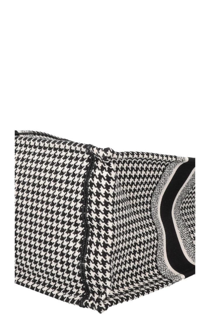 CHRISTIAN DIOR Houndstooth Large Book Tote Canvas Black White