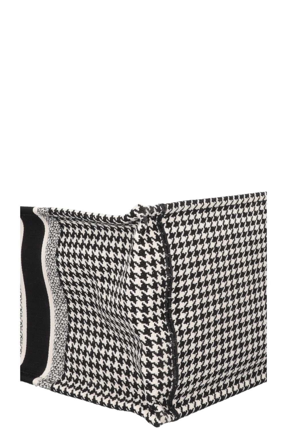 CHRISTIAN DIOR Houndstooth Large Book Tote Canvas Black White