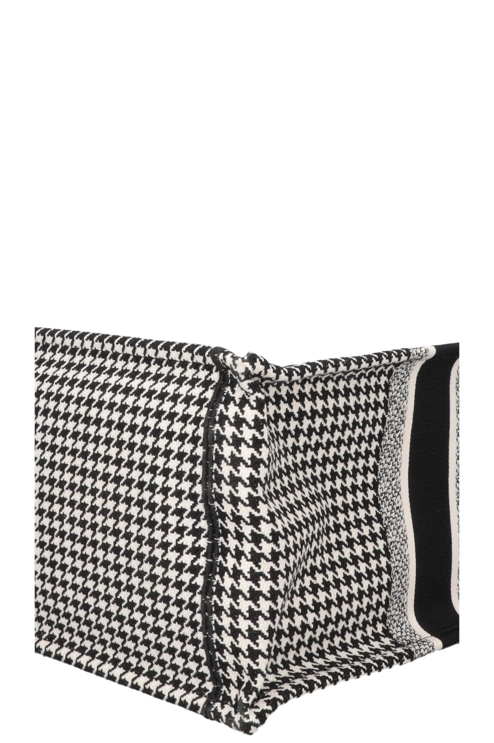 CHRISTIAN DIOR Houndstooth Large Book Tote Canvas Black White