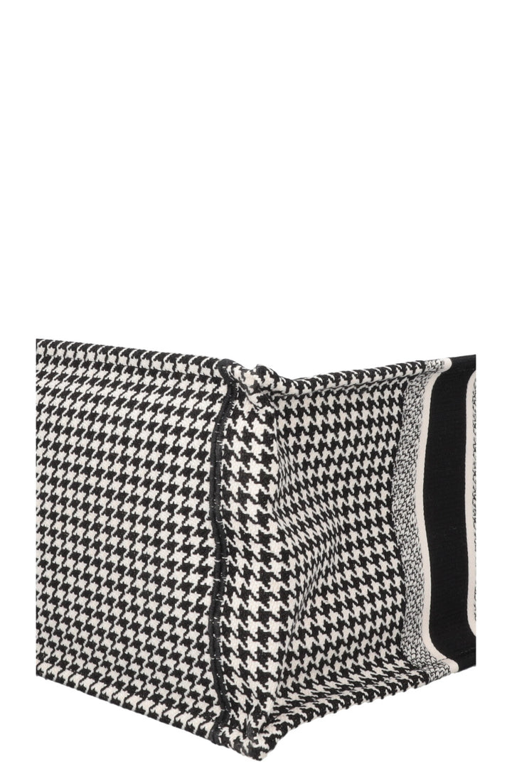 CHRISTIAN DIOR Houndstooth Large Book Tote Canvas Black White