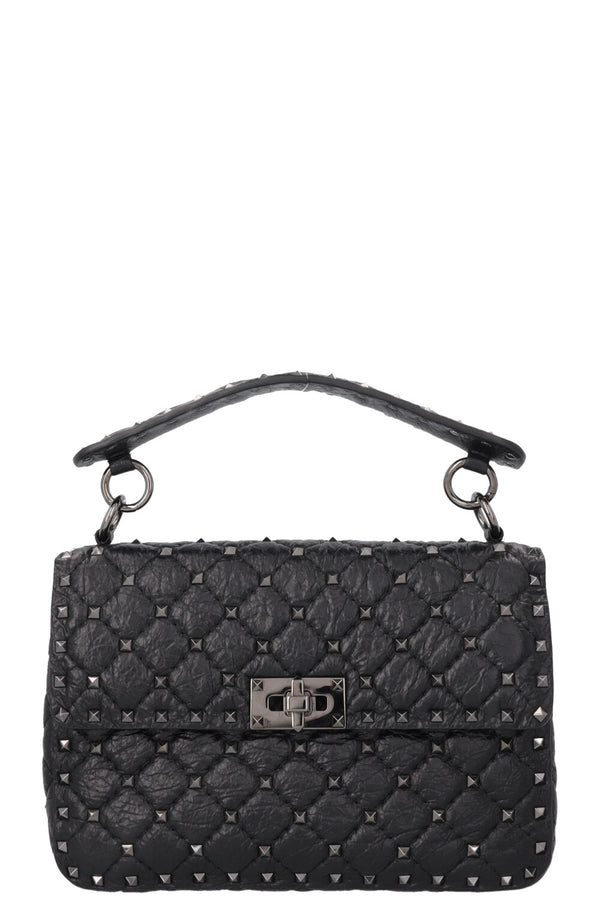 VALENTINO Sac Rockstud moyen en cuir noir