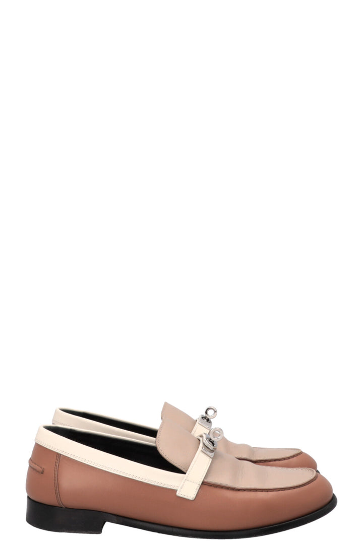 HERMÈS Destin Loafers Brown Tan Cream