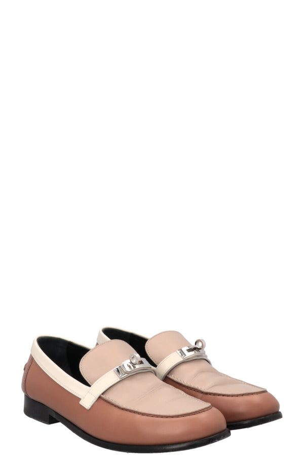 HERMÈS Destin Loafers Brown Tan Cream