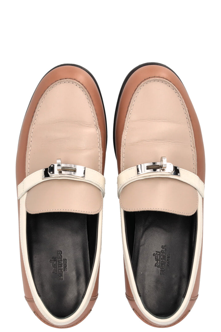 HERMÈS Destin Loafers Brown Tan Cream