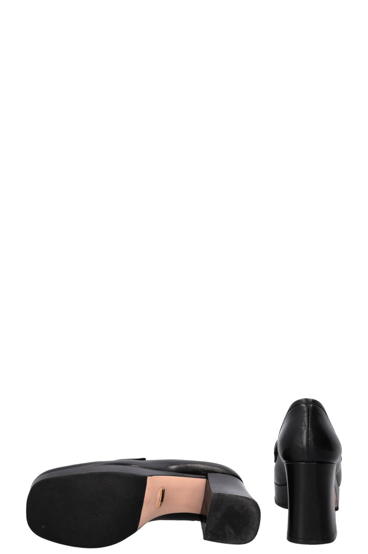 GUCCI Horsebit Platform Heels Black
