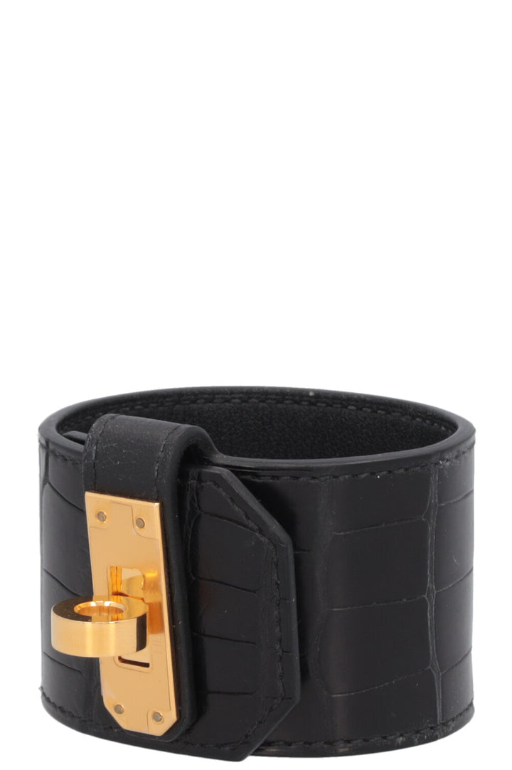 HERMÈS Kelly Twist Bracelet Alligator Black
