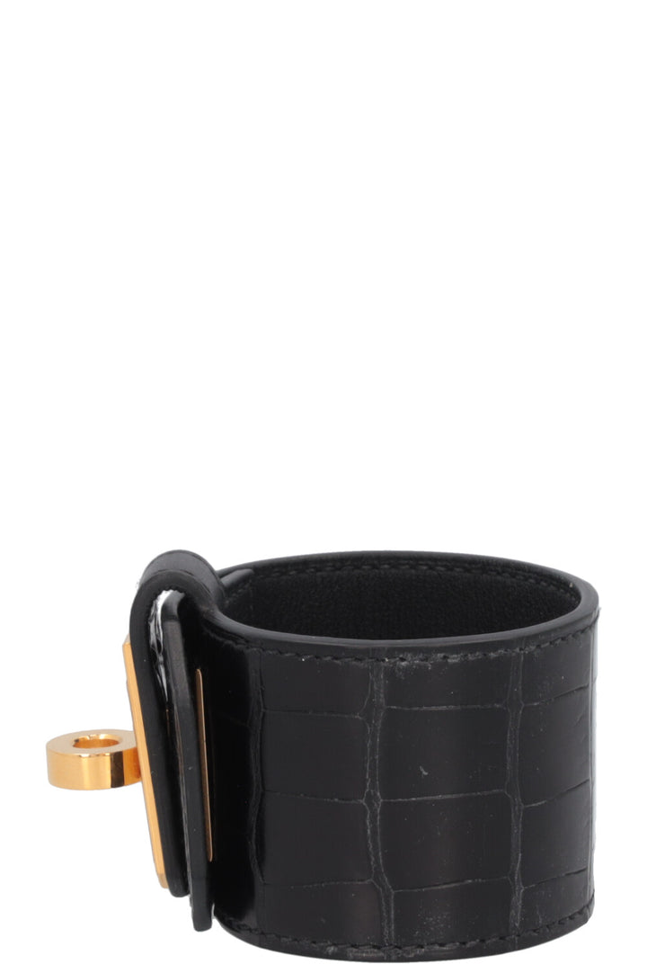 HERMÈS Kelly Twist Bracelet Alligator Black