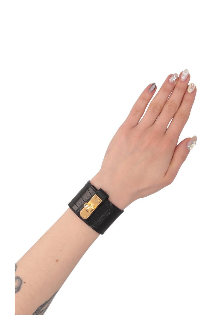 HERMÈS Kelly Twist Bracelet Alligator Black