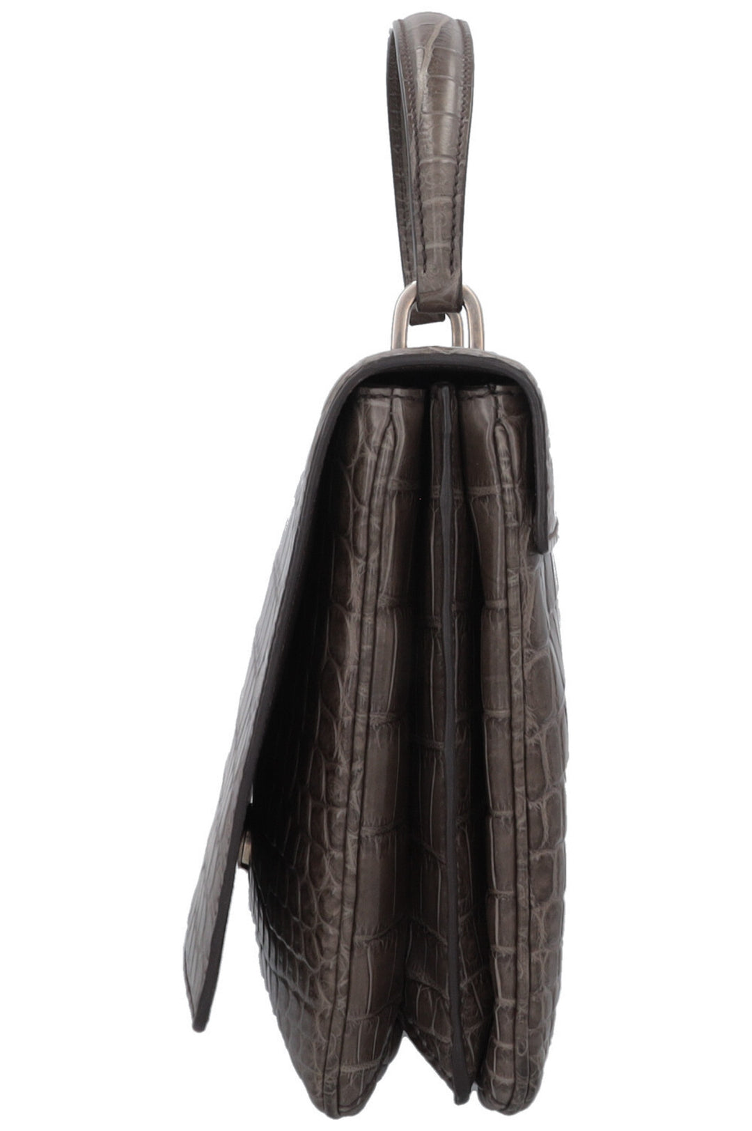 Sac Prada à poignée en alligator gris