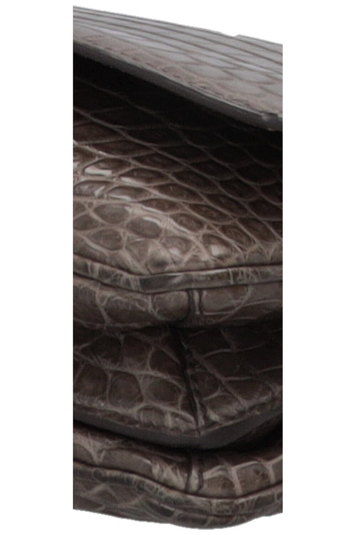 Sac Prada à poignée en alligator gris
