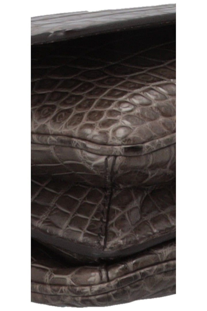 Sac Prada à poignée en alligator gris