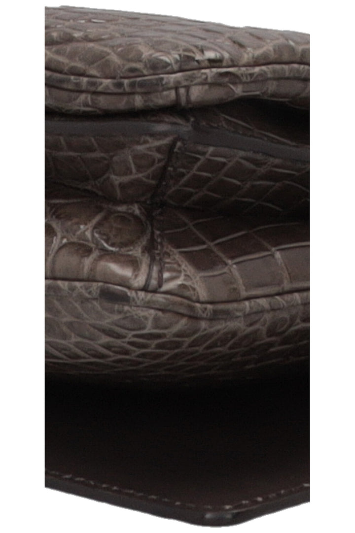 Sac Prada à poignée en alligator gris