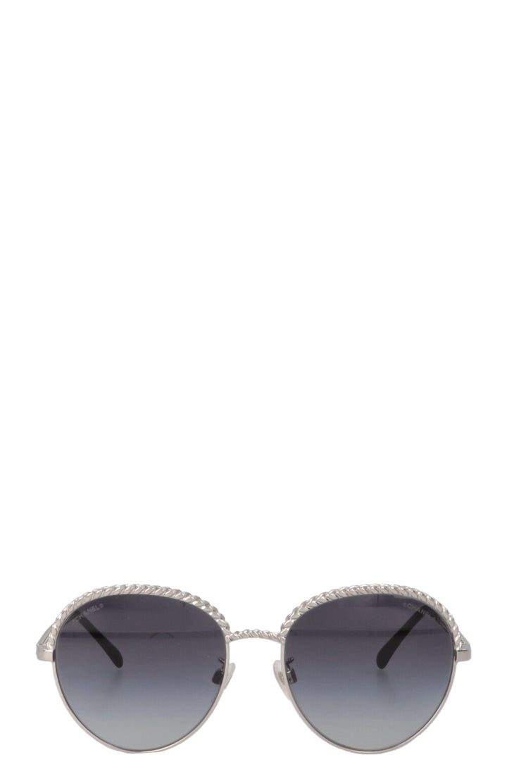 CHANEL 4242 Lunettes de soleil à chaîne Argent