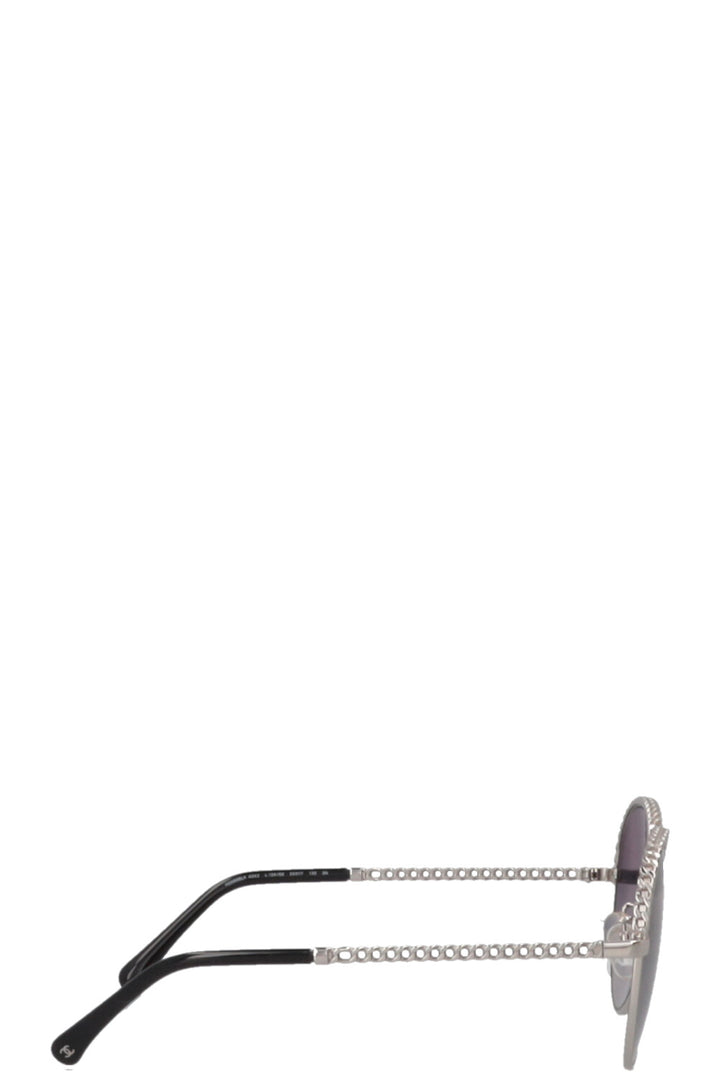CHANEL 4242 Lunettes de soleil à chaîne Argent