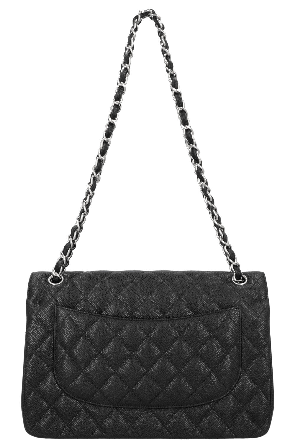 CHANEL Large Double Flap Caviar Leather Black