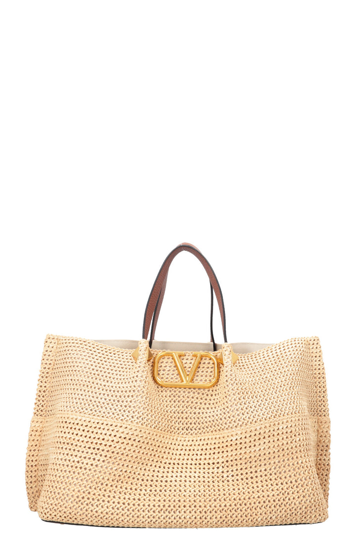 VALENTINO Medium Summer Tote Paille Beige
