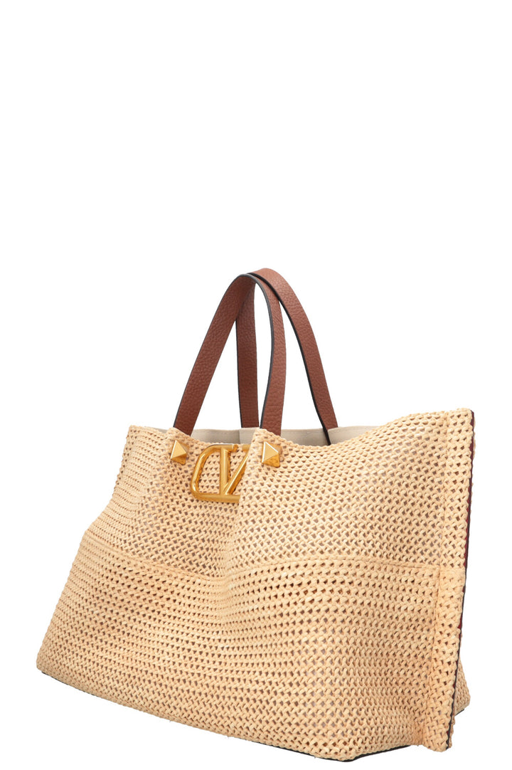 VALENTINO Medium Summer Tote Paille Beige