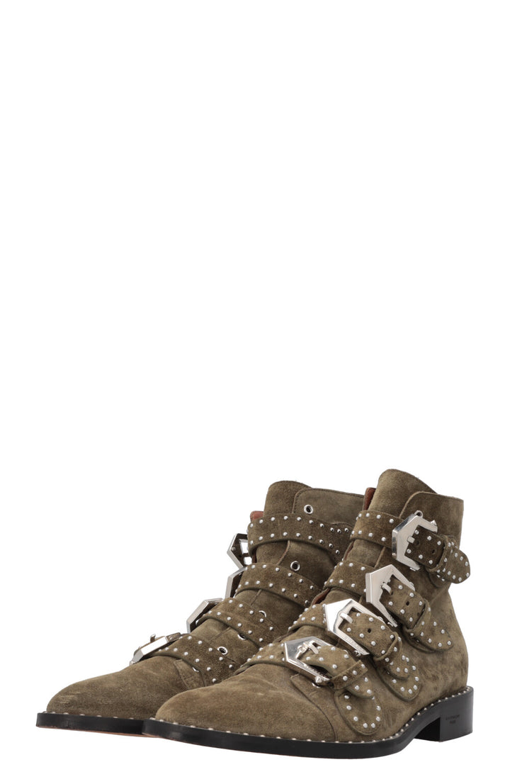 GIVENCHY Studded Boots Suede Green