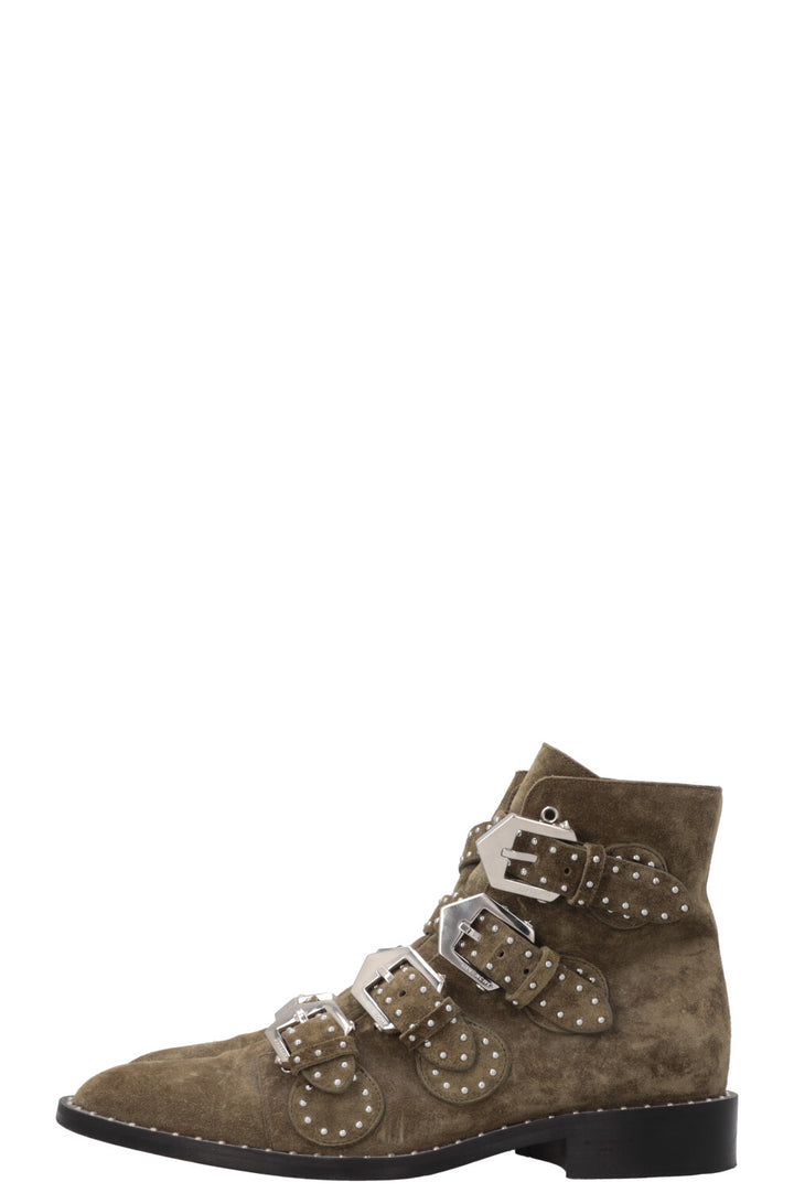 GIVENCHY Studded Boots Suede Green