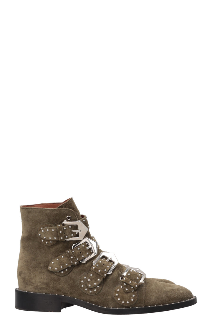 GIVENCHY Studded Boots Suede Green