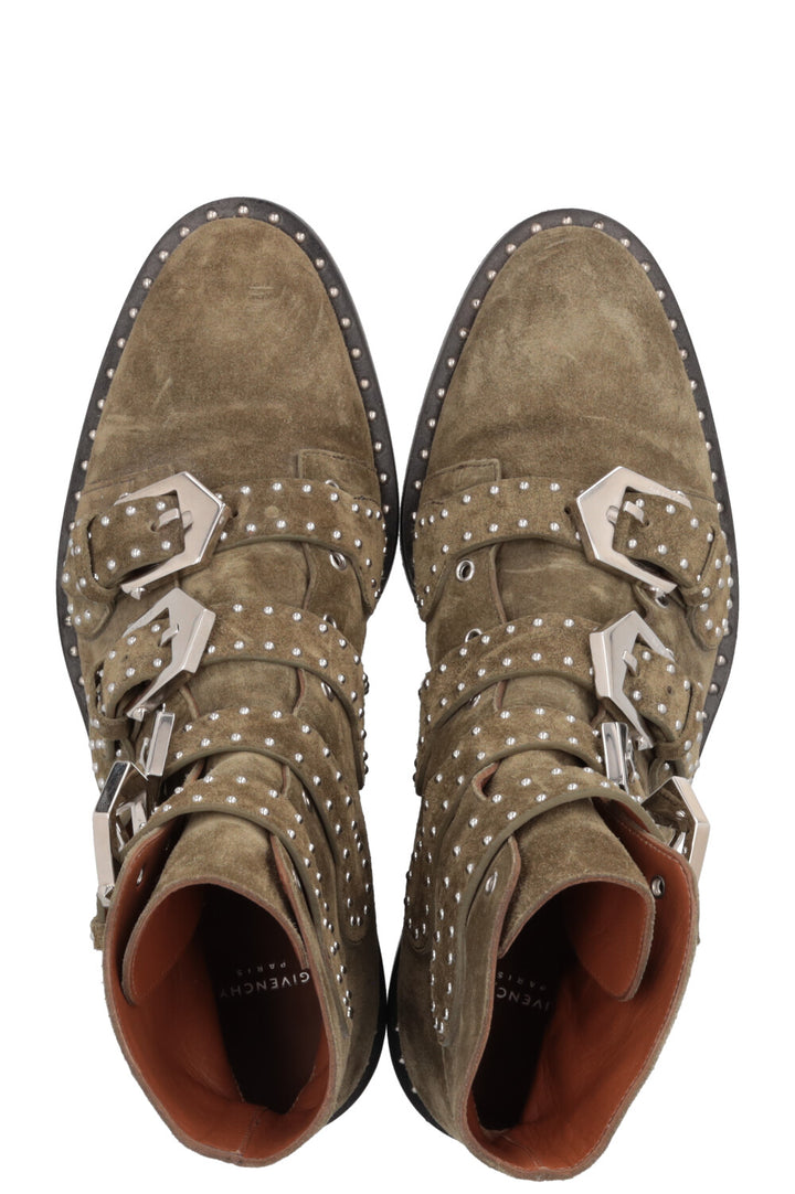 GIVENCHY Studded Boots Suede Green