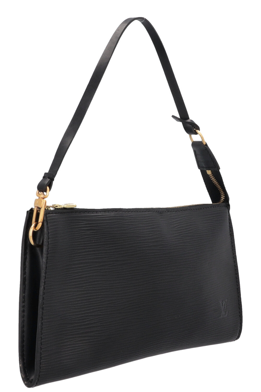 LOUIS VUITTON Pochette Handbag Epi Leather Black