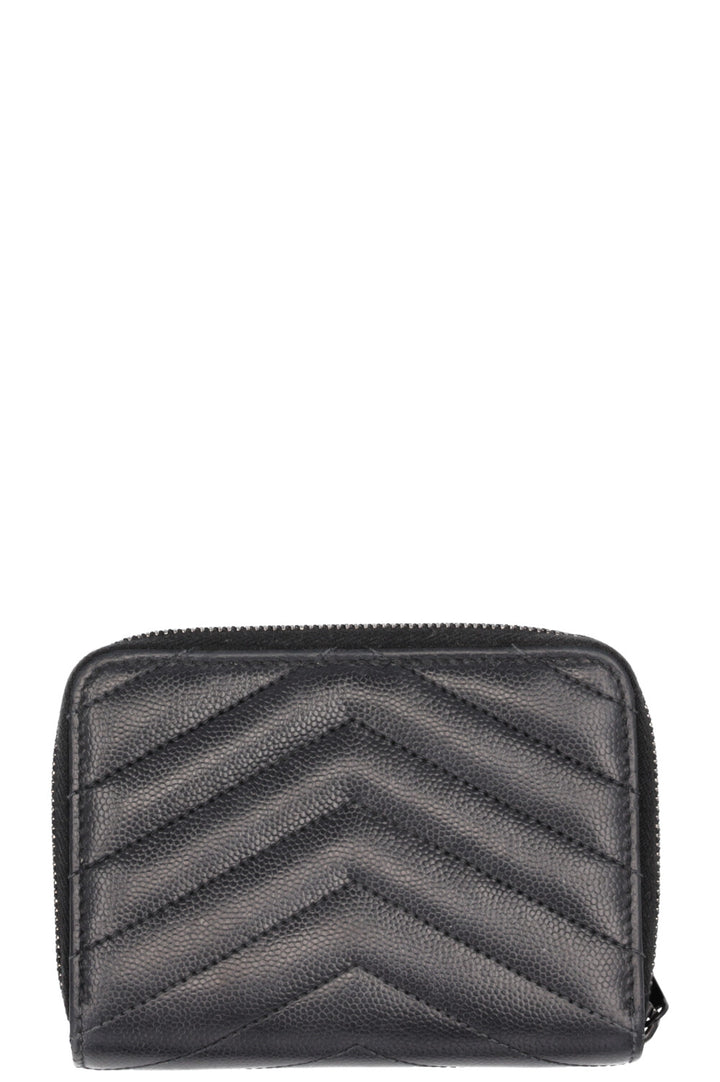 SAINT LAURENT Cassandre Portefeuille compact zippé noir