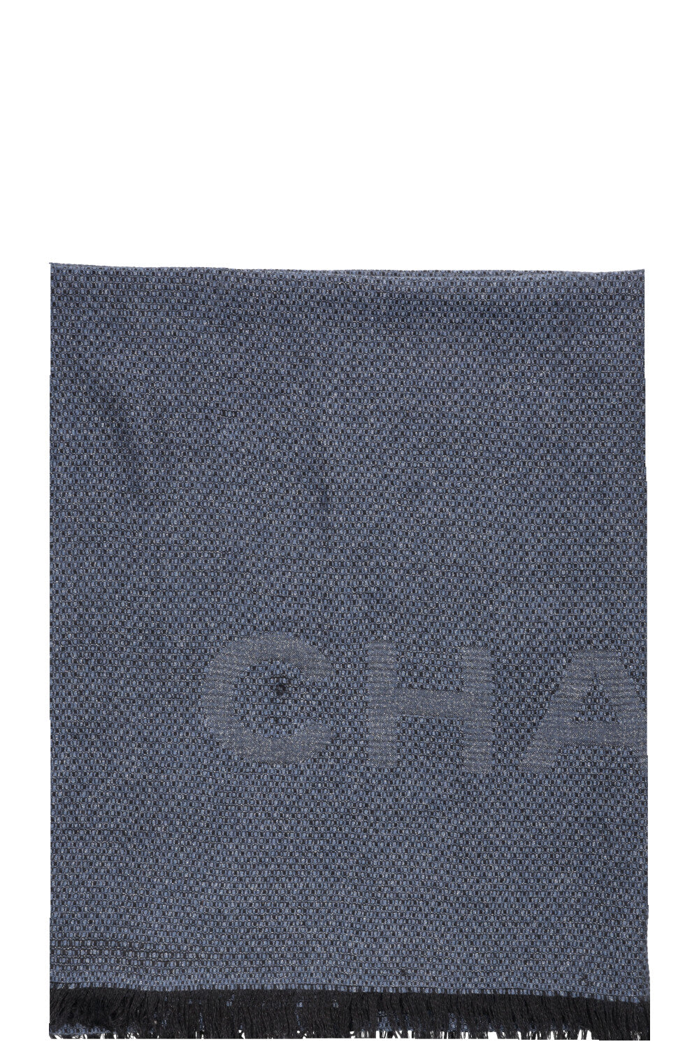 CHANEL Logo Scarf Lurex Blue