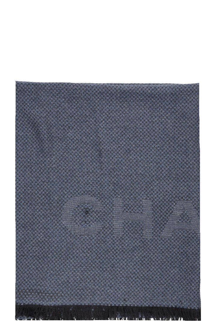 CHANEL Logo Scarf Lurex Blue