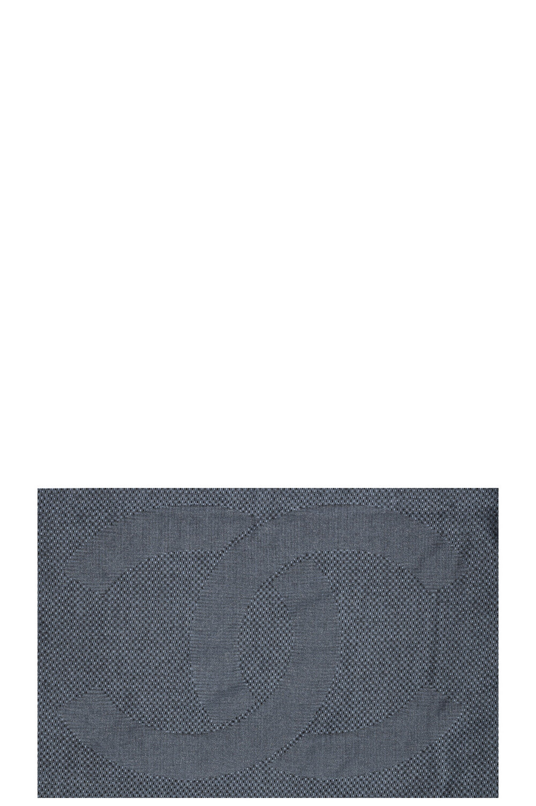 CHANEL Logo Scarf Lurex Blue