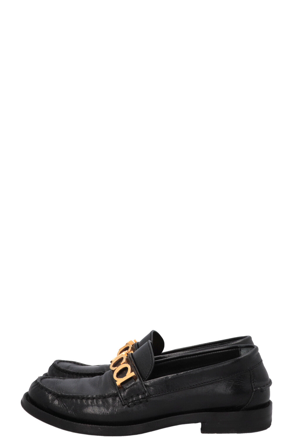 GUCCI Logo Letter Loafers Black