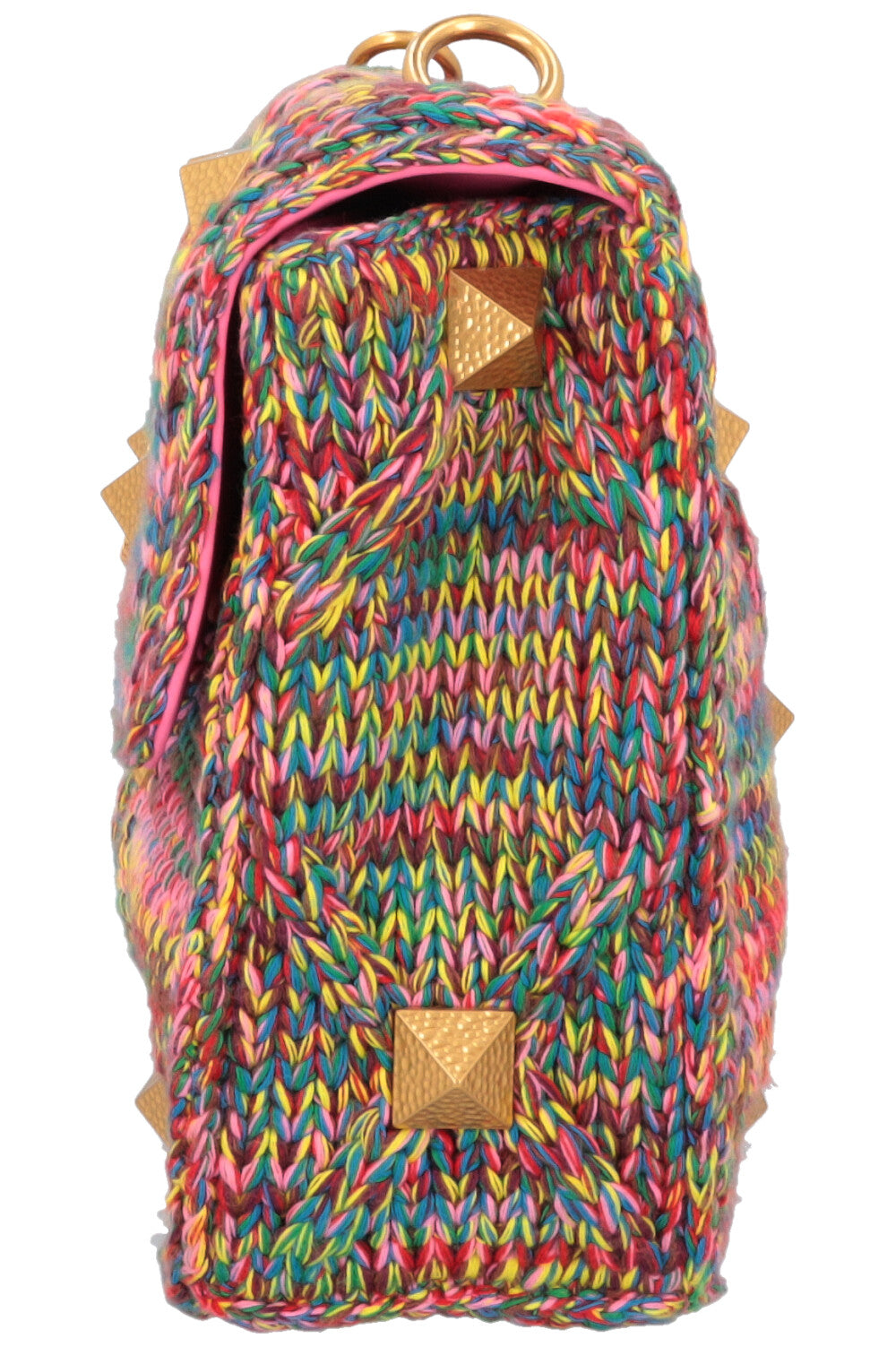 VALENTINO Large Roman Stud Bag Tweed Multicolor