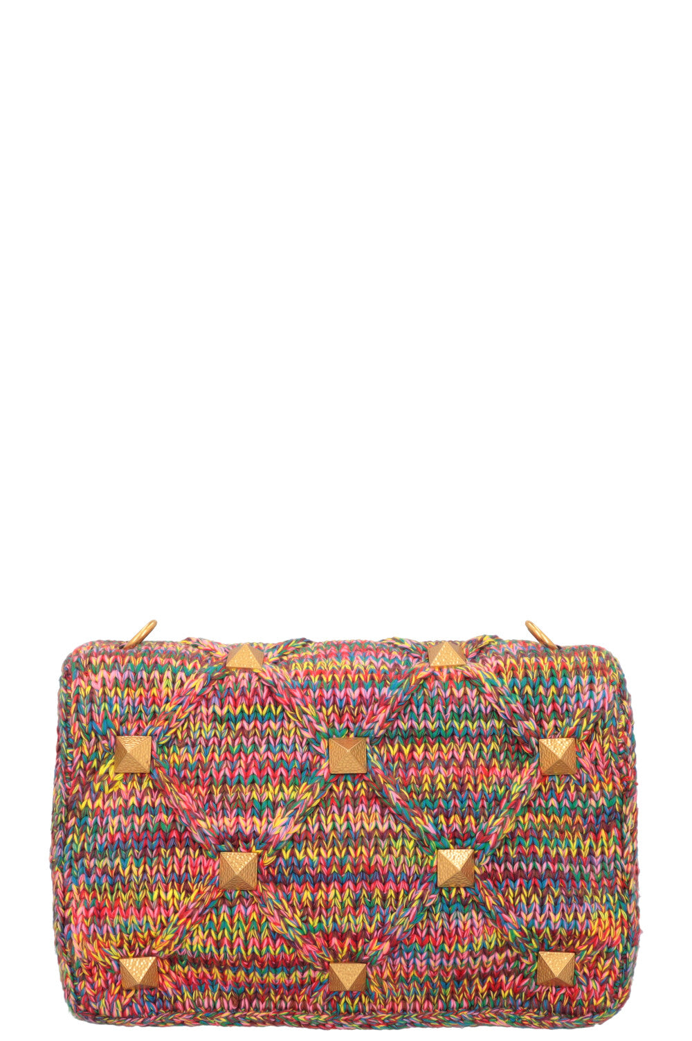 VALENTINO Large Roman Stud Bag Tweed Multicolor