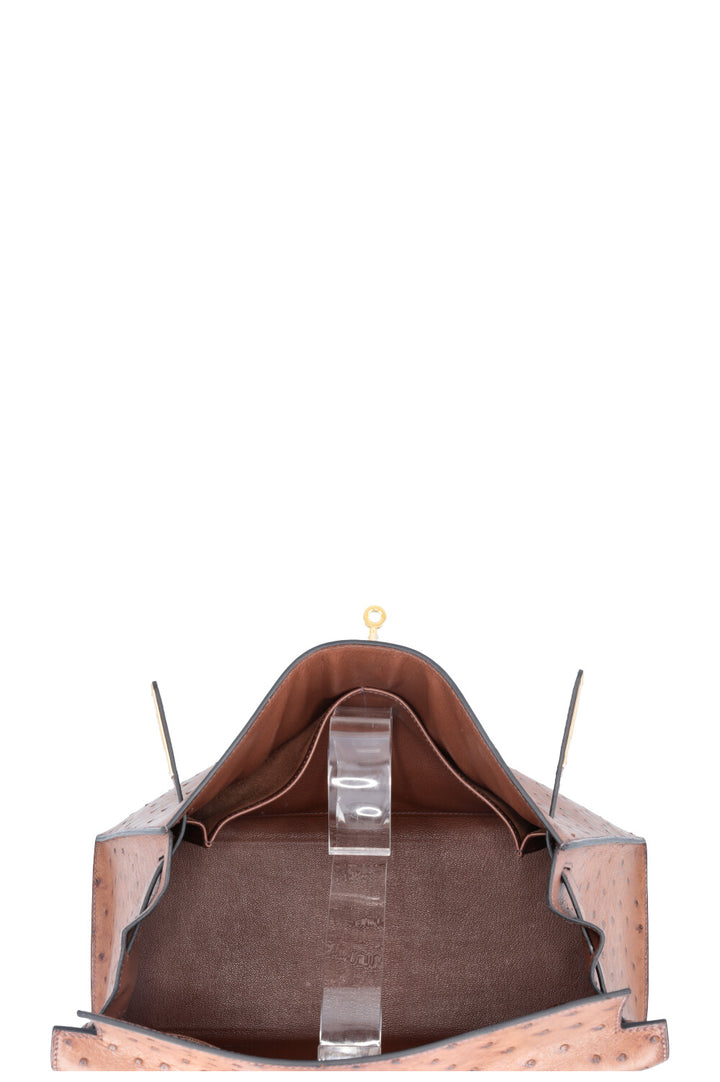 Kelly 32 Sellier Ostrich Noisette