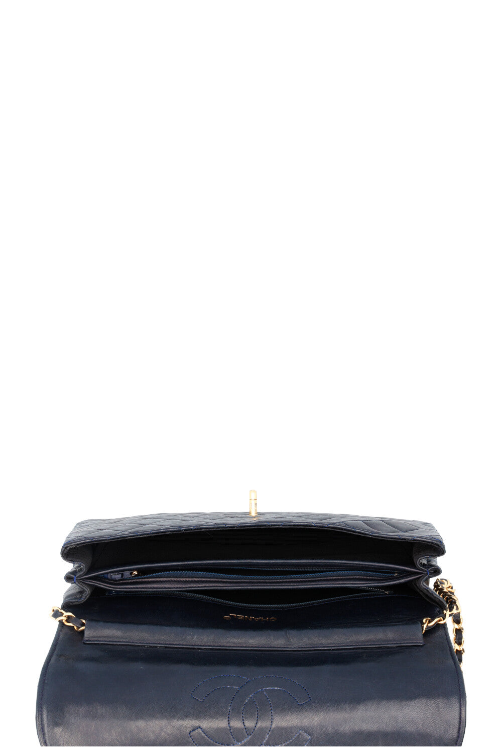 CHANEL Vintage Classic Flap Bag Midnight Blue