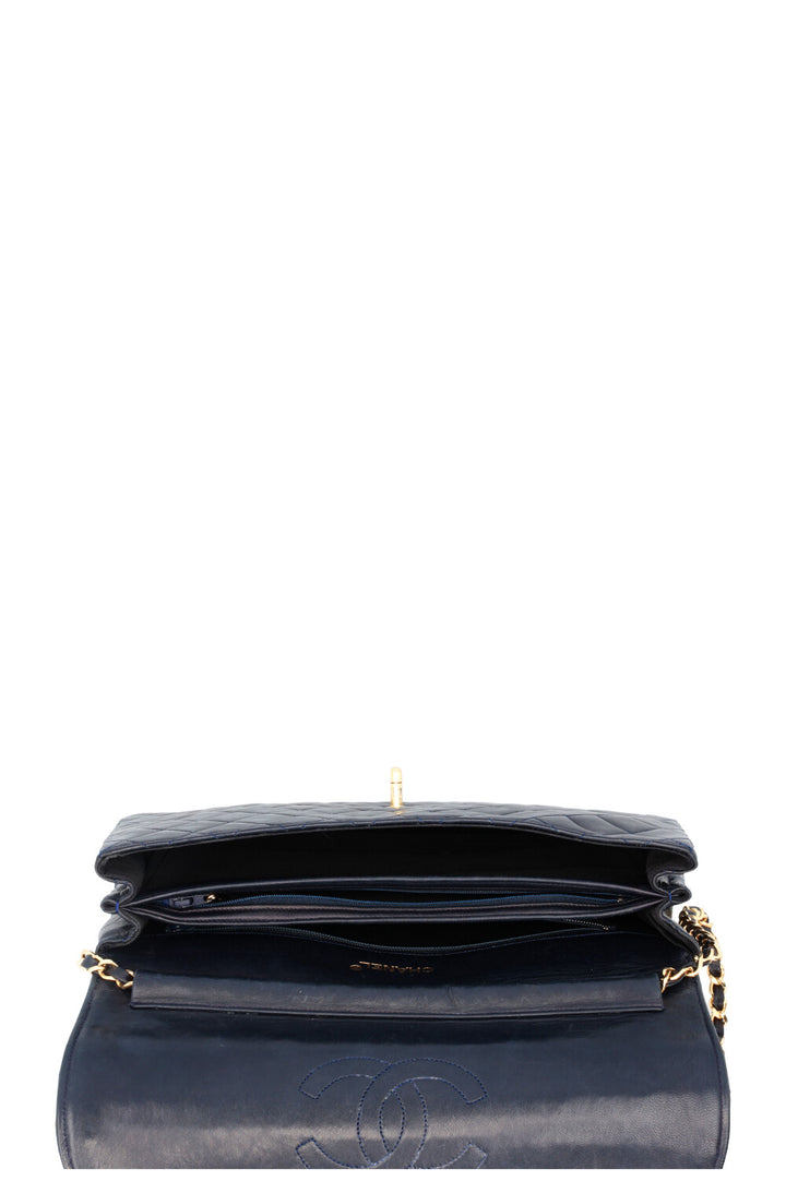 CHANEL Vintage Classic Flap Bag Midnight Blue