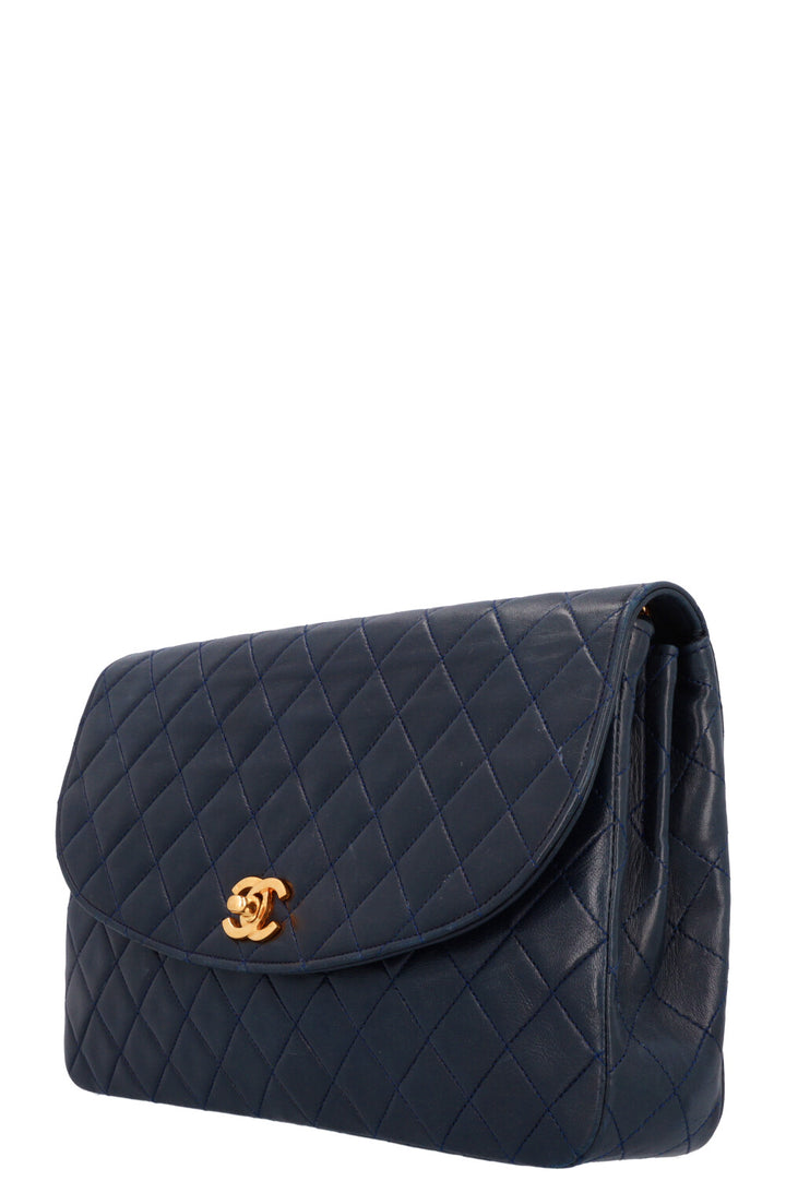 CHANEL Vintage Classic Flap Bag Midnight Blue
