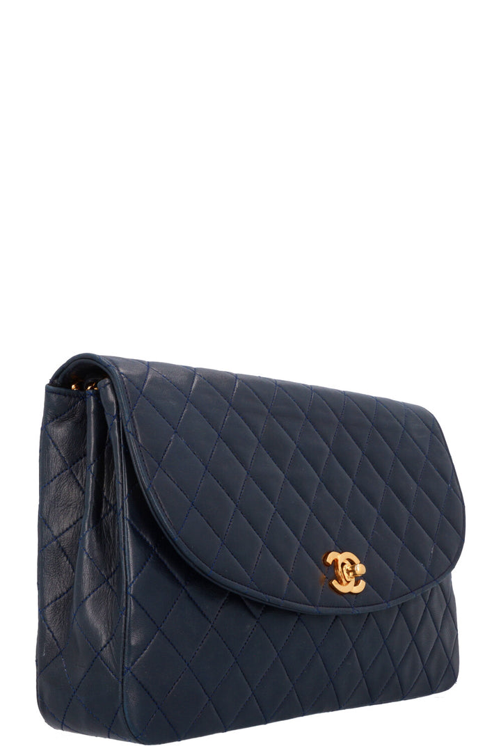 CHANEL Vintage Classic Flap Bag Midnight Blue
