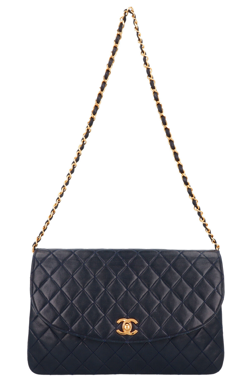 CHANEL Vintage Classic Flap Bag Midnight Blue