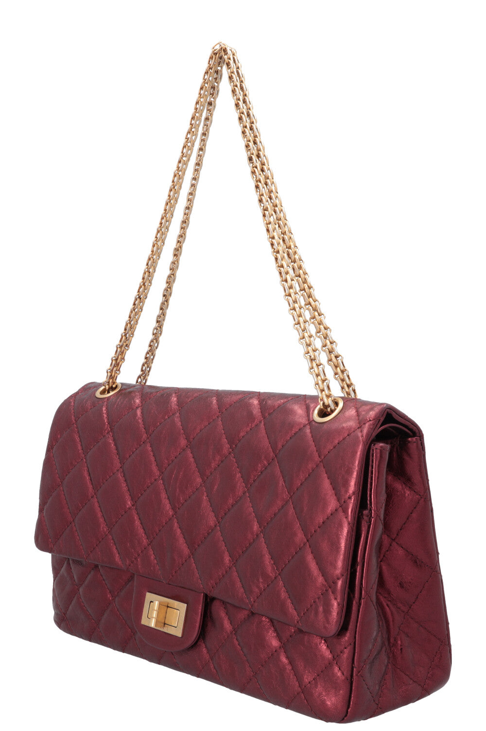 CHANEL 2.55 Reissue Double Flap Maxi Bag Metallic Red